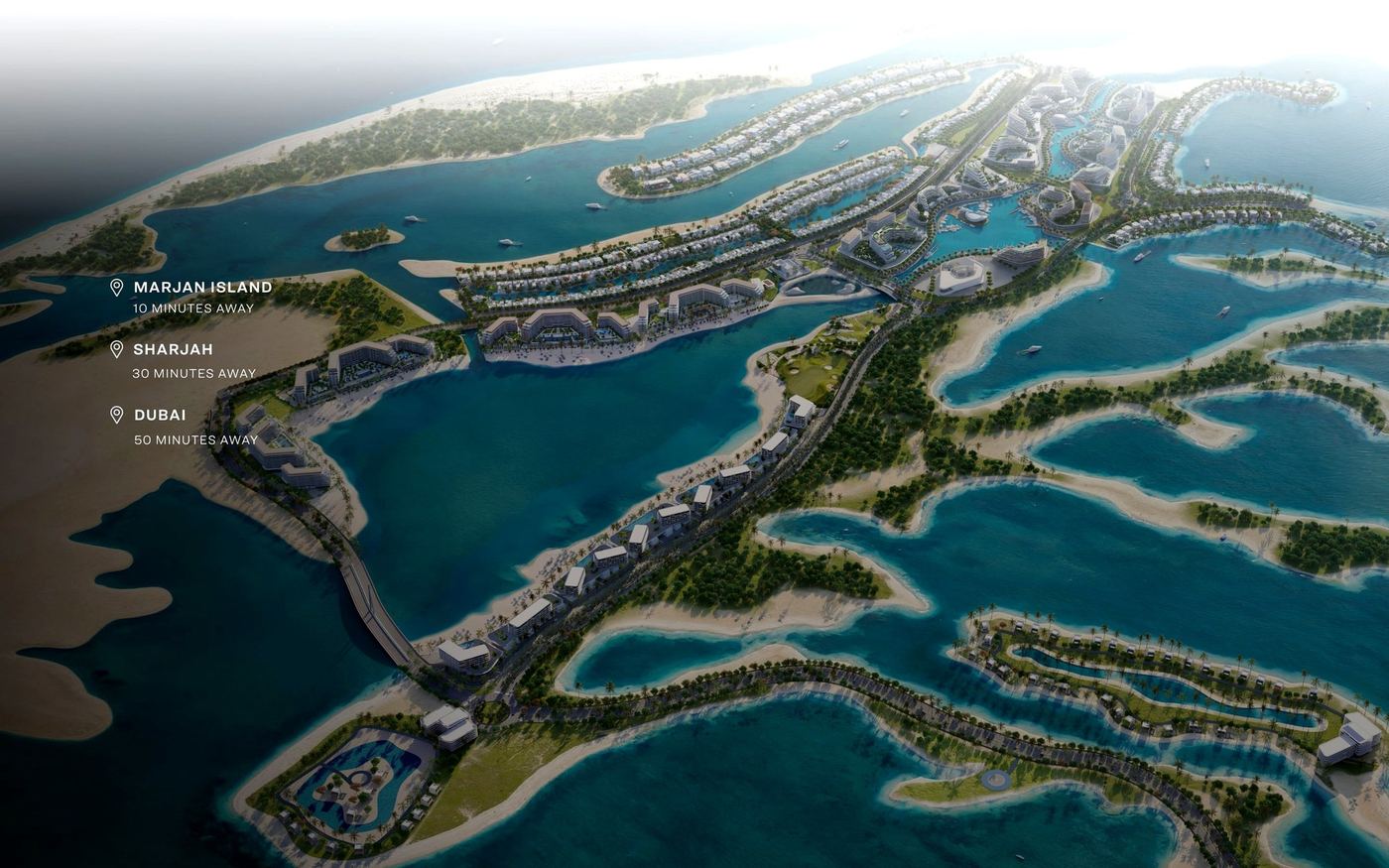 Aerial view of Sobha Siniya Island in Umm Al Quwain